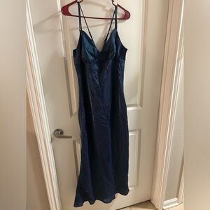 Wild Fable Shiny Iridescent Blue Maxi Dress